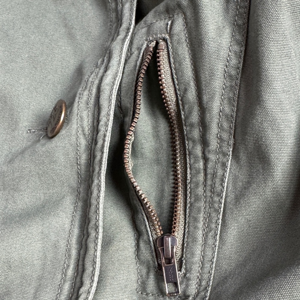 Women's Green Double-Breasted Military Style A-line Coat - Picture 11 of 14